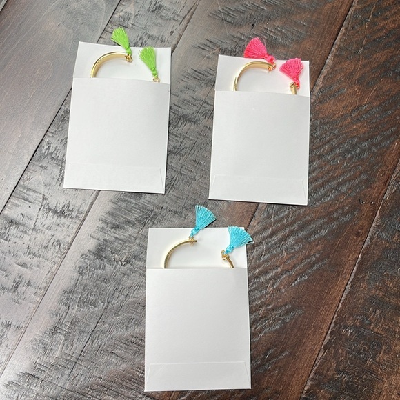 Lilly Pulitzer Set of 3 Stacking Cuff Bracelets with Tassel - NWOT - Picture 11 of 15